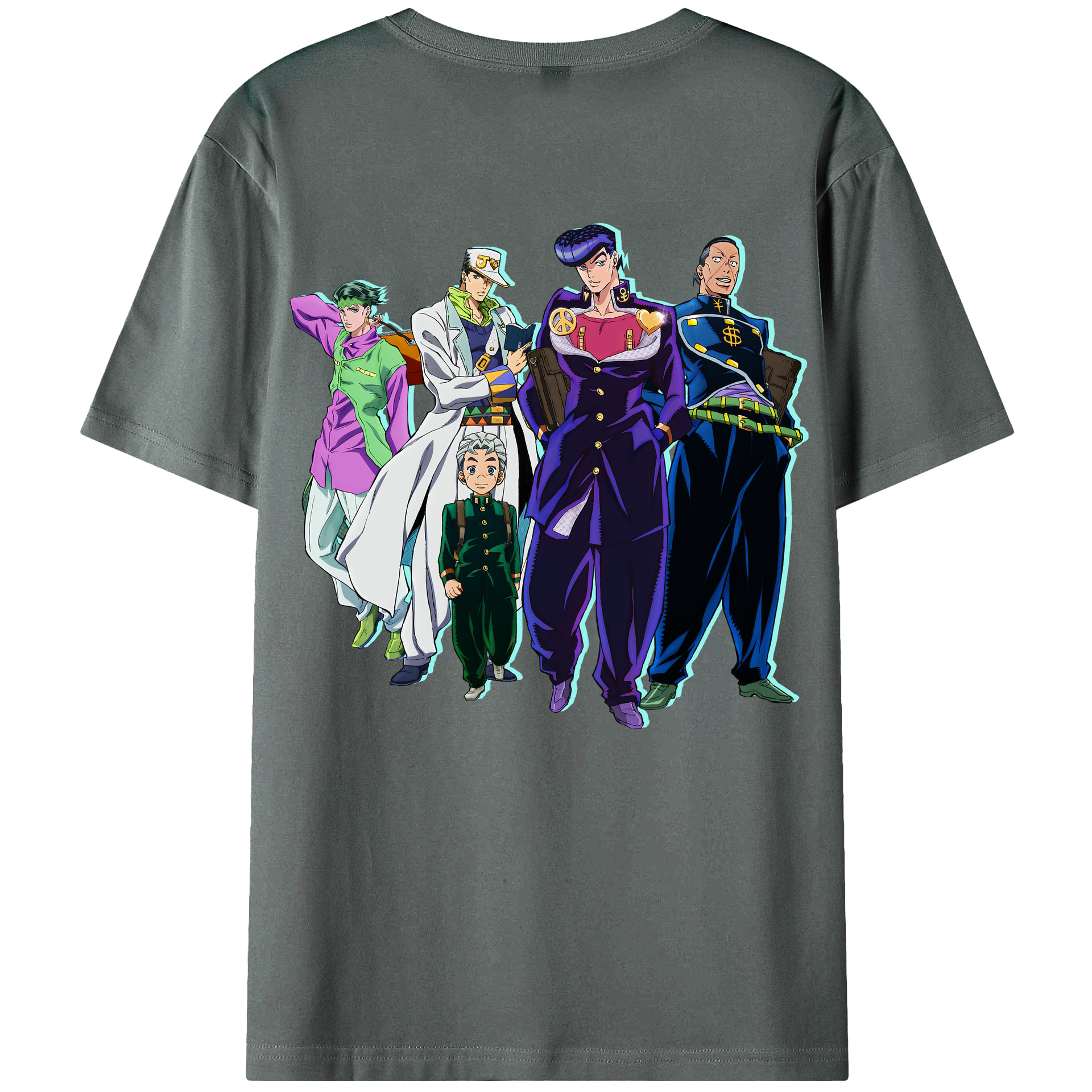 （画像用） ジョジョの奇妙な冒険 JoJo's Bizarre Adventure 綿100％ メンズ半袖Tシャツ（バックプリント） 通気性